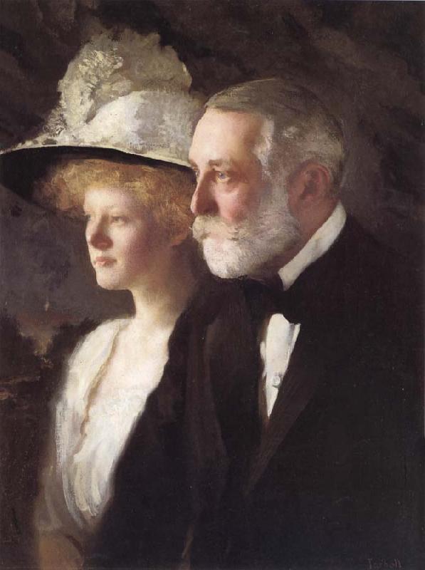 Edmund Charles Tarbell Henry Clay Frick and Daughter Helen oil painting image